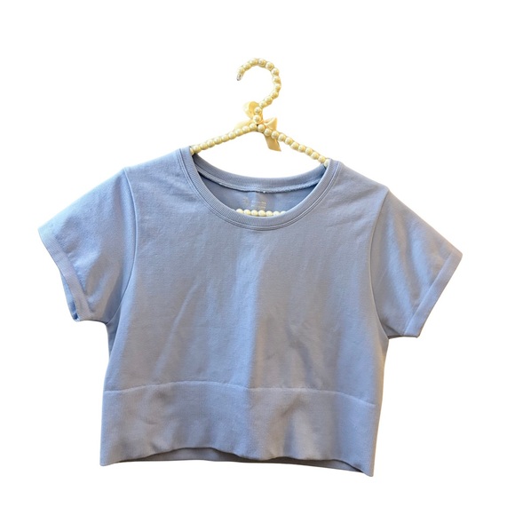 aerie Tops - Aerie Sky Blue Seamless Crop Top